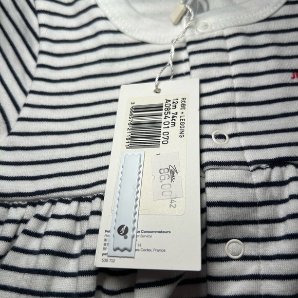 NWT PETIT BADEAU Baby Girl’s Long Sleeve Dress with Leggings- Multi/ Size 12M - Picture 14 of 14